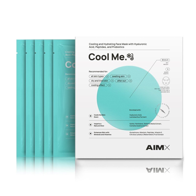 AIMX Cool Me intensyviai regeneruojanti ir drėkinanti lakštinė kaukė