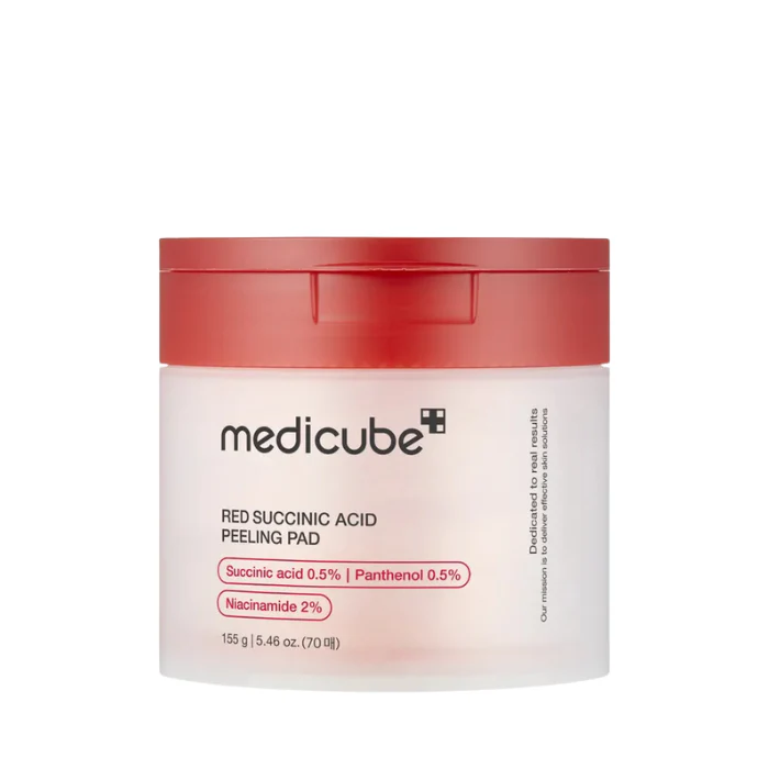 Medicube Red Succinic Acid Peeling Pad Šveičiamieji Veido Padeliai, 70 vnt. / 155g.